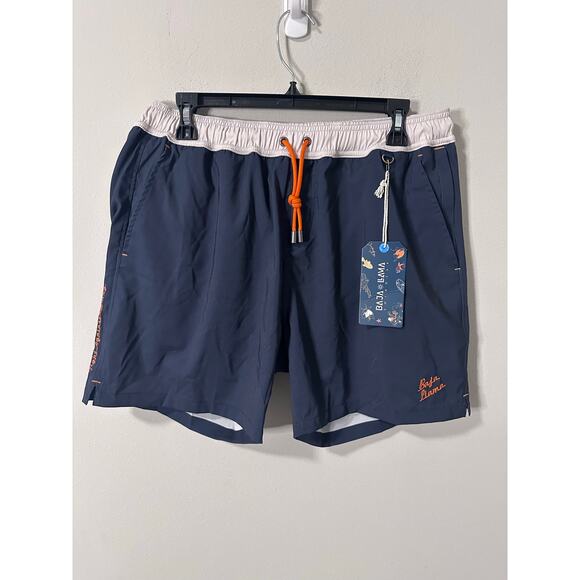 New Baja llama Men's Solid Navy Stretch Swim trunks, Size XXL - Picture 1 of 3